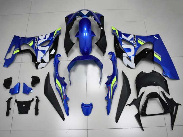 Blau Weiß Grün 2017-2024 Suzuki GSXR 1000 Motorrad Verkleidung