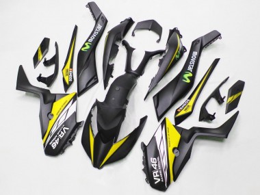 Matt Schwarz Gelb MoviStar ENEOS 46 2017-2021 Yamaha XMAX300 Motorrad Verkleidung