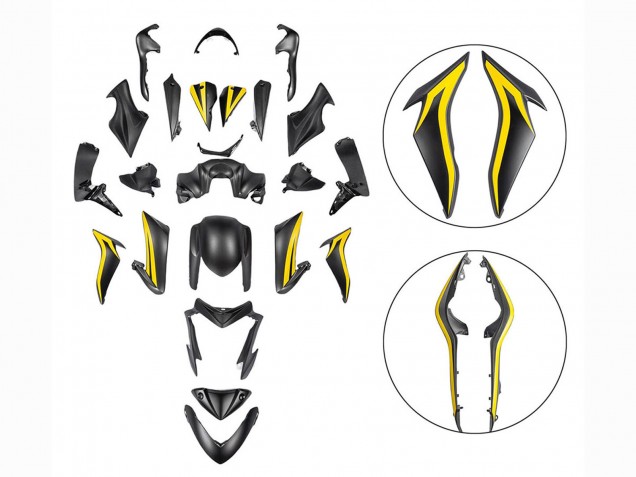 Schwarz Gelb 2015-2020 Suzuki GSX-S 1000 Motorrad Verkleidung