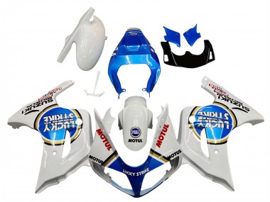 Weiß Blau Lucky Strike Motul 2003-2013 Suzuki SV650 Motorrad Verkleidung