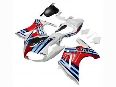 Weiß Rot Blau Martini 2003-2013 Suzuki SV650 Motorrad Verkleidung