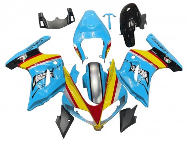 Blau Gelb Rot Silber Hai 2003-2013 Suzuki SV650 Motorrad Verkleidung