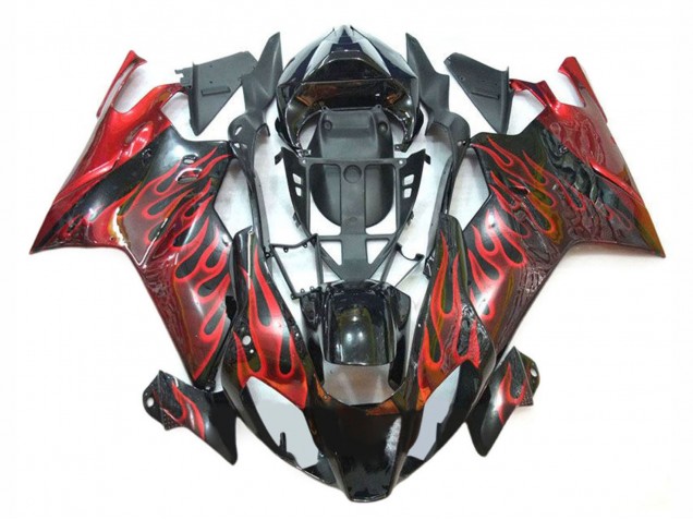 Glänzendes Schwarz Rot Flamme 2003-2006 Aprilia RSV1000 Motorrad Verkleidung