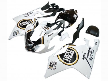 Weiß Schwarz Lucky Strike Motul Michelin 2003-2006 Aprilia RSV1000 Motorrad Verkleidung