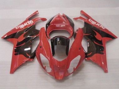 Rot Glänzendes Schwarz 2003-2006 Aprilia RSV1000 Motorrad Verkleidung