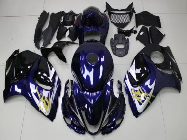 Dunkel Blau Weiß Gold 2008-2020 Suzuki GSXR 1300 Hayabusa Motorrad Verkleidung