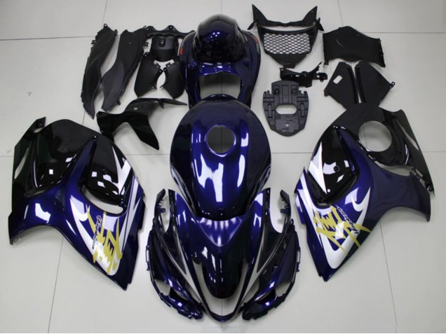 Dunkel Blau Weiß Gold 2008-2020 Suzuki GSXR 1300 Hayabusa Motorrad Verkleidung