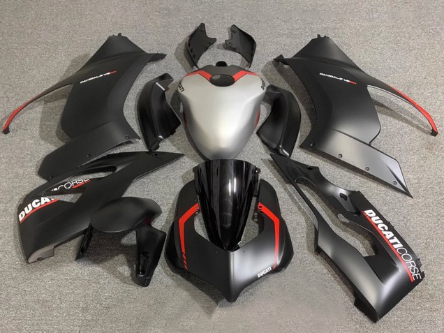 Silber Rot Matt Schwarz Corse 2020-2024 Ducati Panigale V2 Motorrad Verkleidung