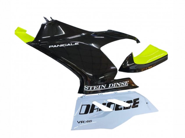Weiß Limetten Grün Glänzendes Schwarz Stein Dinse VR 46 2020-2024 Ducati Panigale V2 Motorrad Verkleidung