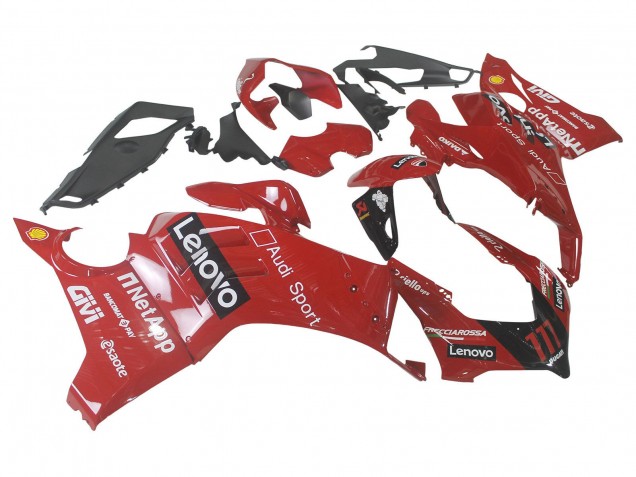 Rot Glänzendes Schwarz Lenovo 117 2020-2021 Ducati Panigale V4 V4S Motorrad Verkleidung