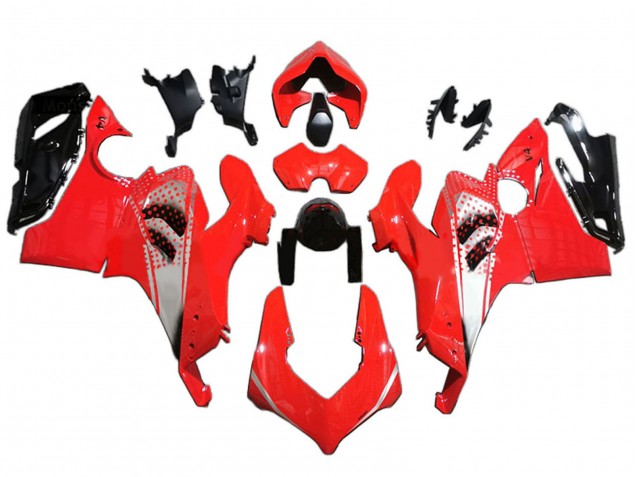 Rot Weiß Glänzendes Schwarz 2020-2021 Ducati Panigale V4 V4S Motorrad Verkleidung