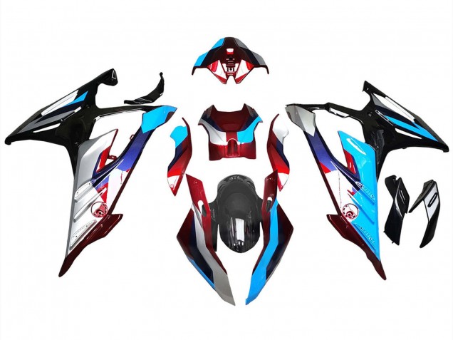 Silber Rot Blau Schwarz 2023-2024 BMW S1000RR Motorrad Verkleidung