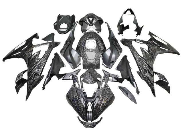 Schwarz Geschmiedet Carbonfaser 2023-2024 BMW S1000RR Motorrad Verkleidung