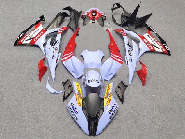Weiß Rot Schwarz Gold 2023-2024 BMW S1000RR Motorrad Verkleidung