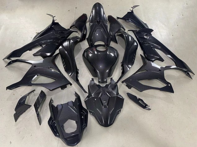 Glänzendes Schwarz Carbonfaser 2023-2024 BMW S1000RR Motorrad Verkleidung