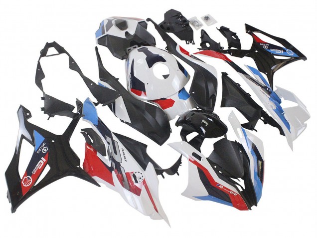 Weiß Blau Rot Matt Schwarz 2023-2024 BMW S1000RR Motorrad Verkleidung