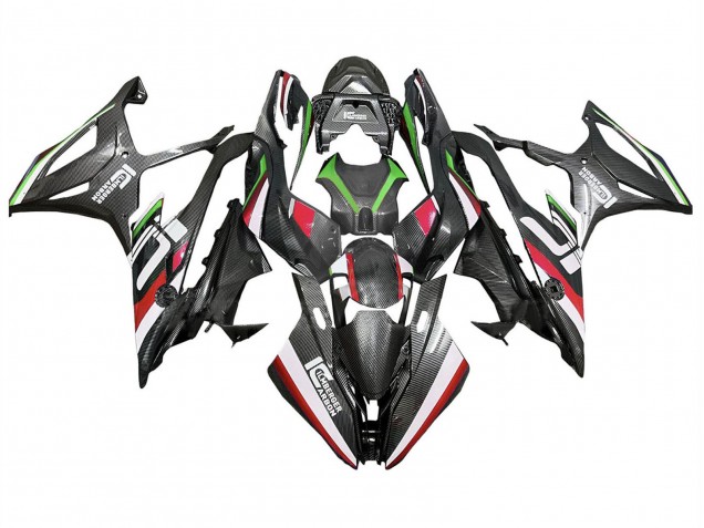 Schwarz Rot Grün Pata 2019-2022 BMW S1000RR Motorrad Verkleidung