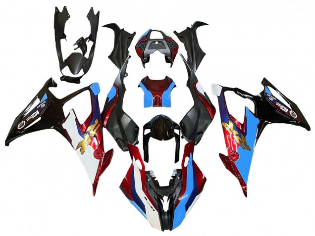 Schwarz Rot Blau 2019-2022 BMW S1000RR Motorrad Verkleidung