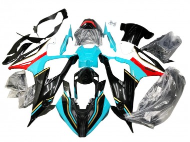 Schwarz Himmelblau Rot 2019-2022 BMW S1000RR Motorrad Verkleidung