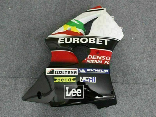 Weiß Rot Gelb Grün Glänzendes Schwarz Stern EuroBet 2000-2002 Kawasaki ZX6R Motorrad Verkleidung