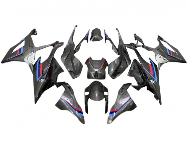 Schwarz Blau Rot Carbonfaser 2019-2022 BMW S1000RR Motorrad Verkleidung
