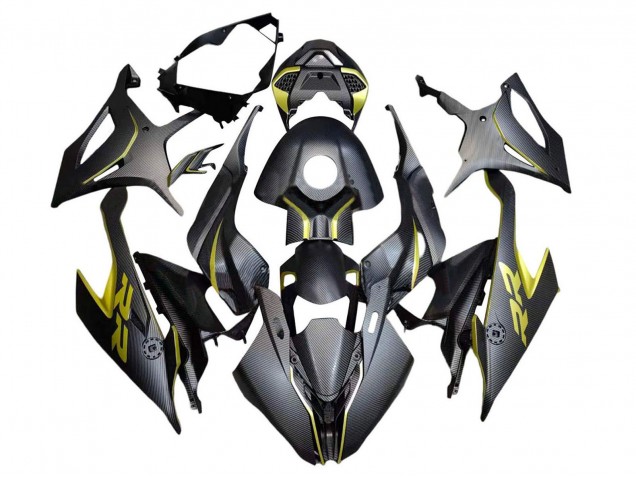 Schwarz Gelb Carbon 2019-2022 BMW S1000RR Motorrad Verkleidung