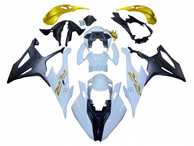 Weiß Gold 2019-2022 BMW S1000RR Motorrad Verkleidung