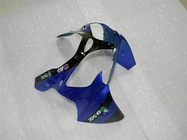 Blau Glänzendes Schwarz Elf Bridgestone 2000-2002 Kawasaki ZX6R Motorrad Verkleidung