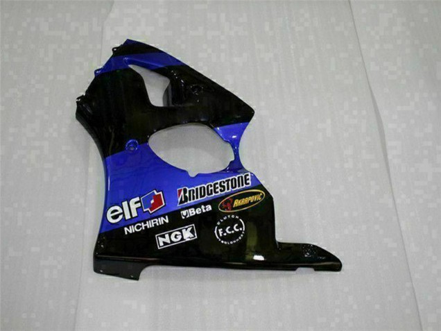 Blau Glänzendes Schwarz Elf Bridgestone 2000-2002 Kawasaki ZX6R Motorrad Verkleidung