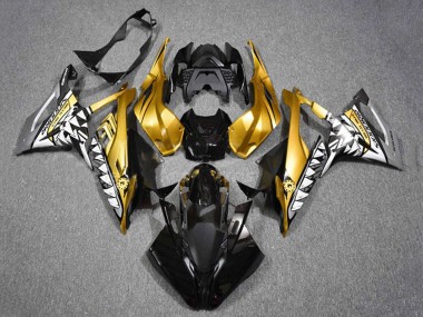 Gold Schwarz Hai 2019-2022 BMW S1000RR Motorrad Verkleidung