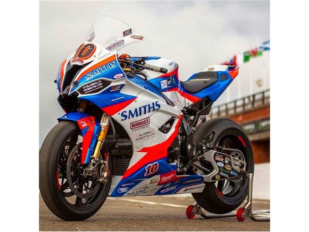 Weiß Blau Rot Smiths 2019-2022 BMW S1000RR Motorrad Verkleidung