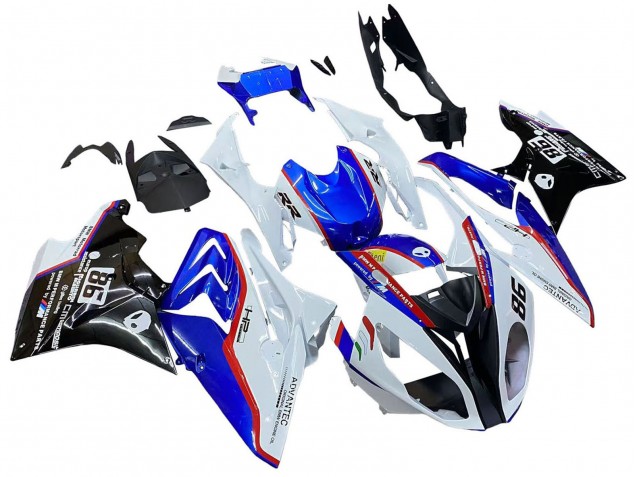 Weiß Blau Rot Glänzendes Schwarz 2017-2018 BMW S1000RR Motorrad Verkleidung