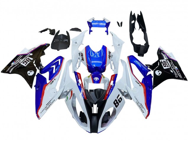 Weiß Blau Rot Glänzendes Schwarz 2017-2018 BMW S1000RR Motorrad Verkleidung