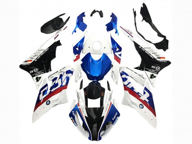 Weiß Blau Rot Glänzendes Schwarz Tyco 2017-2018 BMW S1000RR Motorrad Verkleidung