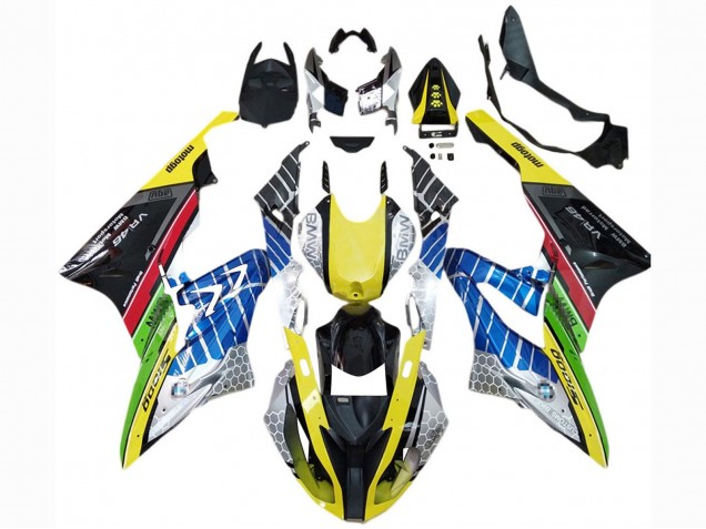 Gelb Blau Rot Grün Schwarz VR 2017-2018 BMW S1000RR Motorrad Verkleidung