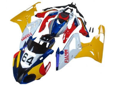 Gelb Weiß Blau Fiamm 64 2015-2016 BMW S1000RR Motorrad Verkleidung