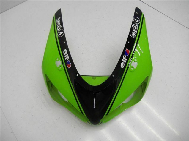 Grün Glänzendes Schwarz Elf 2005-2006 Kawasaki ZX6R Motorrad Verkleidung