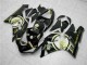 Glänzendes Schwarz Weiß Gold Lucky Strike 2005-2006 Kawasaki ZX6R Motorrad Verkleidung