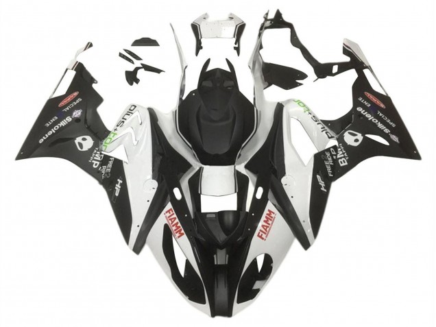 Weiß Matt Schwarz HP Fiamm 2015-2016 BMW S1000RR Motorrad Verkleidung