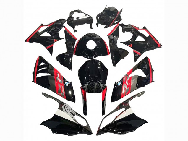 Rot Glänzendes Schwarz 2009-2014 BMW S1000RR Motorrad Verkleidung