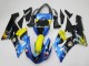 Blau Gelb Schwarz Hai 2005-2006 Kawasaki ZX6R Motorrad Verkleidung