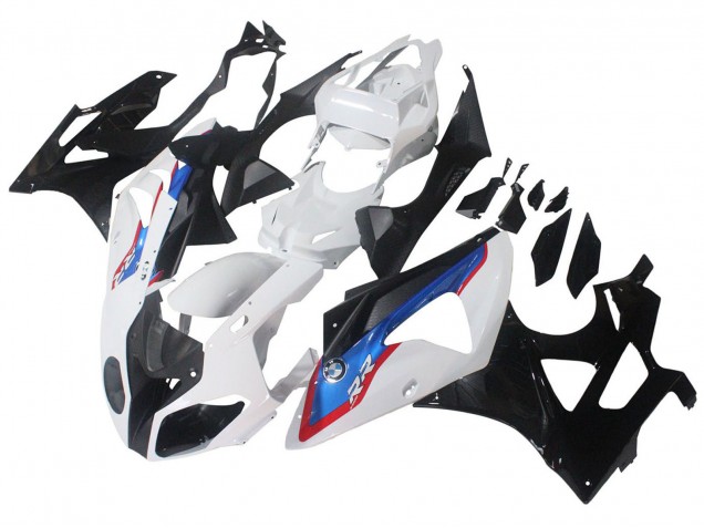 Weiß Rot Blau Glänzendes Schwarz HP Becker Carbon 2009-2014 BMW S1000RR Motorrad Verkleidung