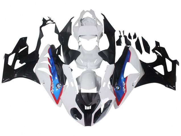 Weiß Rot Blau Glänzendes Schwarz HP Becker Carbon 2009-2014 BMW S1000RR Motorrad Verkleidung