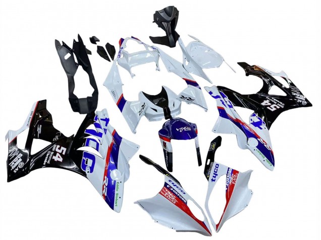 Weiß Rot Blau Schwarz Tyco 2009-2014 BMW S1000RR Motorrad Verkleidung
