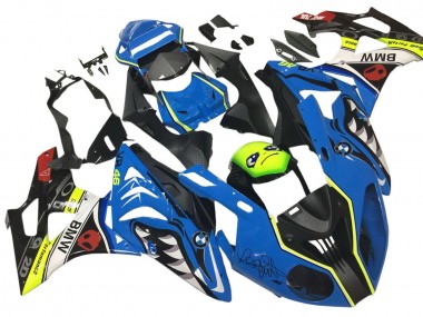 Blau Gelb Rot Schwarz Hai VR 46 2009-2014 BMW S1000RR Motorrad Verkleidung