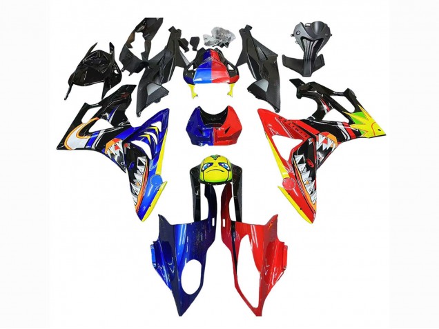 Rot Blau Gelb Hai 2009-2014 BMW S1000RR Motorrad Verkleidung