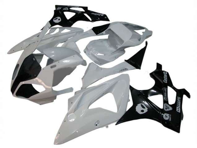 Weiß Glänzendes Schwarz 2009-2014 BMW S1000RR Motorrad Verkleidung