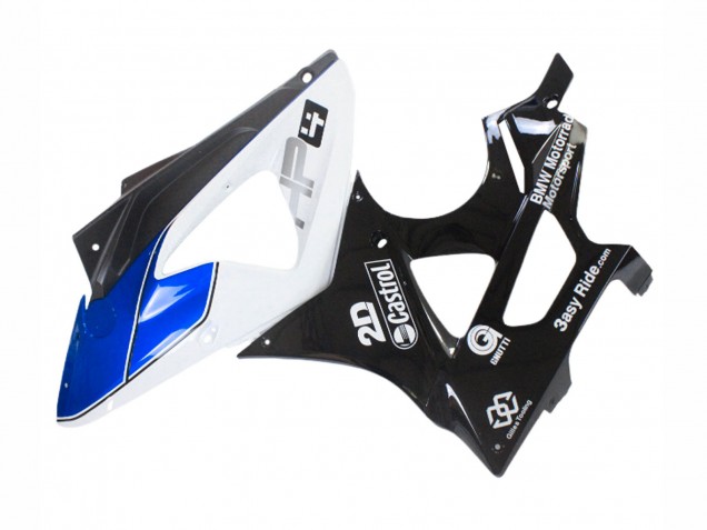 Weiß Blau Glänzendes Schwarz Castrol 2009-2014 BMW S1000RR Motorrad Verkleidung