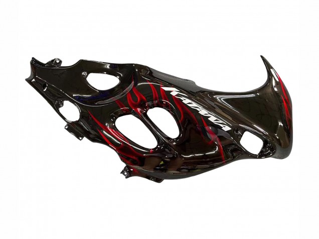 Glänzendes Schwarz Rot Flamme 2004-2006 Suzuki GSX600F/GSX750F Motorrad Verkleidung