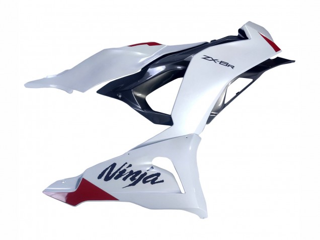 Perl Weiß Schwarz Rot 2023-2025 Kawasaki ZX6R Motorrad Verkleidung
